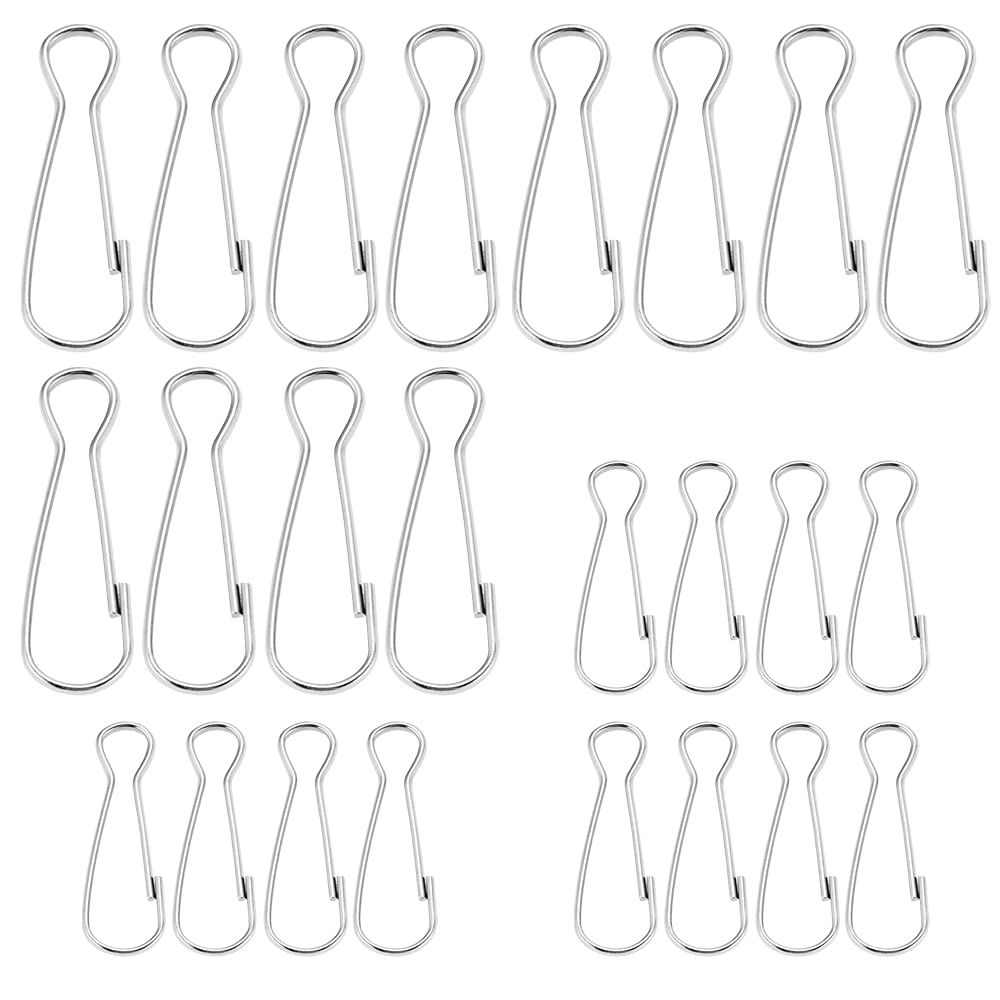 XINGSUI 24 Pieces Flag Pole Clip,Flag Pole Accessories, Flags Poles Clip Snaps Hook, for Fixing Flags, Keychains, Clotheslines etc (2 size)