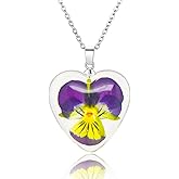 Pressed Flower Necklace Gift for Women | Personalized Handmade Necklaces | Birth Flower Necklace