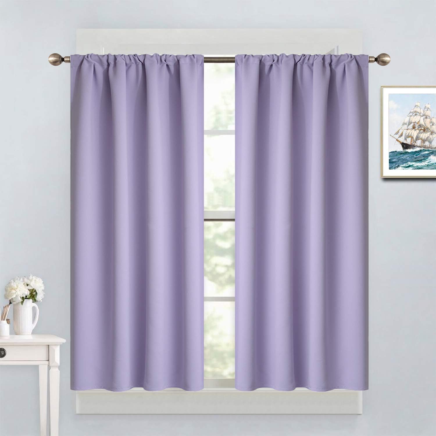 Amazon Com Yakamok Room Darkening Rod Pocket Window Drapes Lilac
