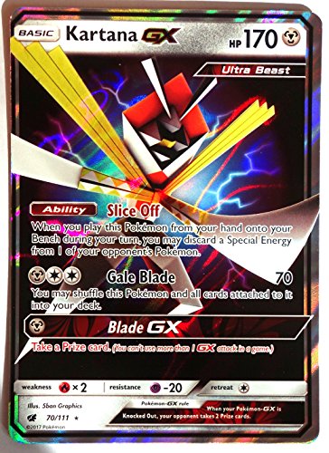 Pokemon - crimson invasion - kartana gx 70/111, ultra rare, new, …