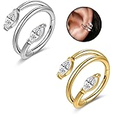 6ixGosh Cartilage Double-Hoop 16G Double Hoop Nose Rings for Women 316L Surgical Steel Helix Rook Conch Daith Tragus Earrings Cubic Zirconia Clicker Nostril Piercing Jewelry