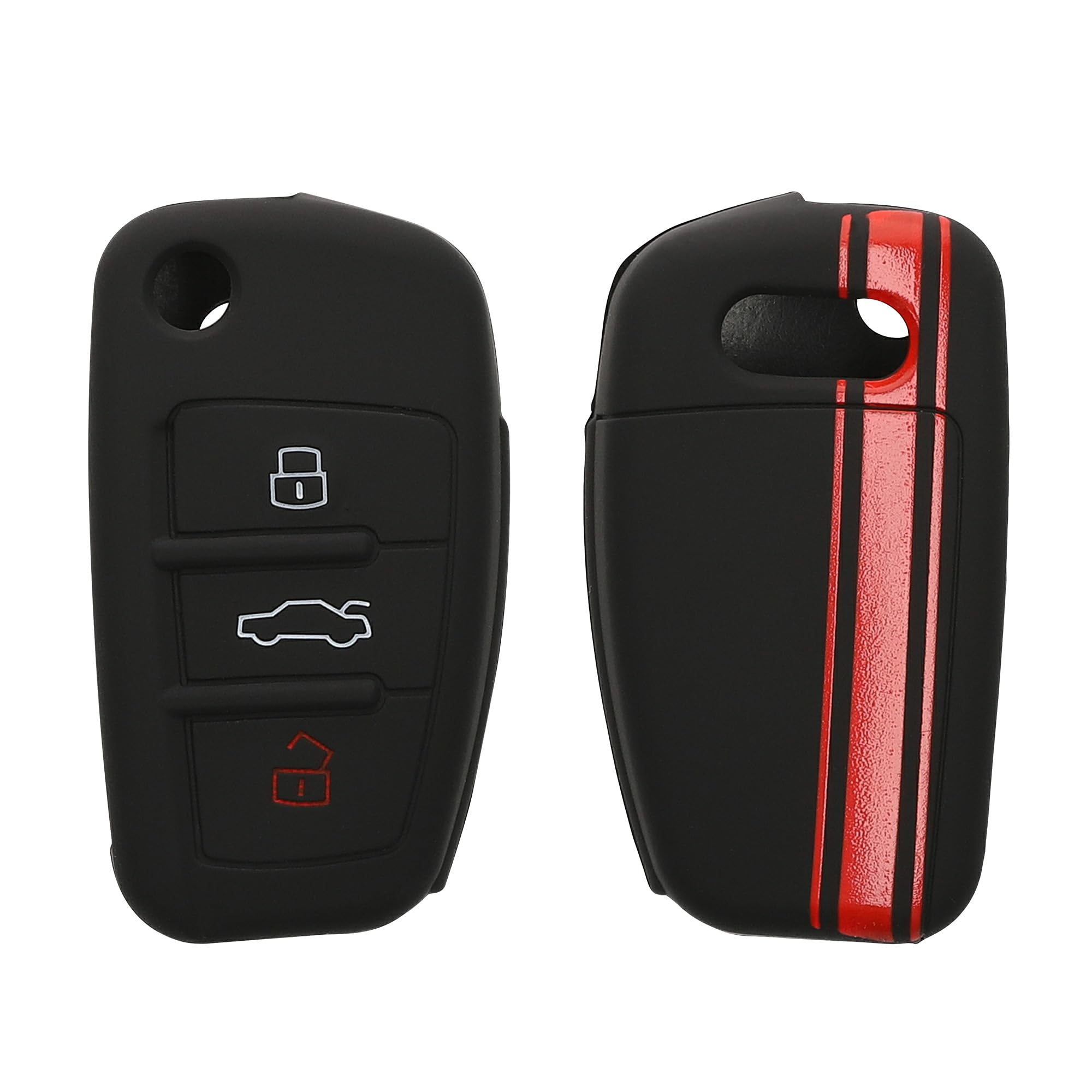 kwmobile Silicone Key Fob Cover Compatible with Audi 3 Button Flip Key