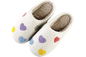 V OPXIN Cartoon Slippers for Womens Mens Cute Slippers Cozy Plush Warm Slip-on House Shoes for Indoor and Outdoor Meet Me at Midnight Strawberry Mushroom Evil Eyes Love Heart Slippers Valentine's Day Gifts