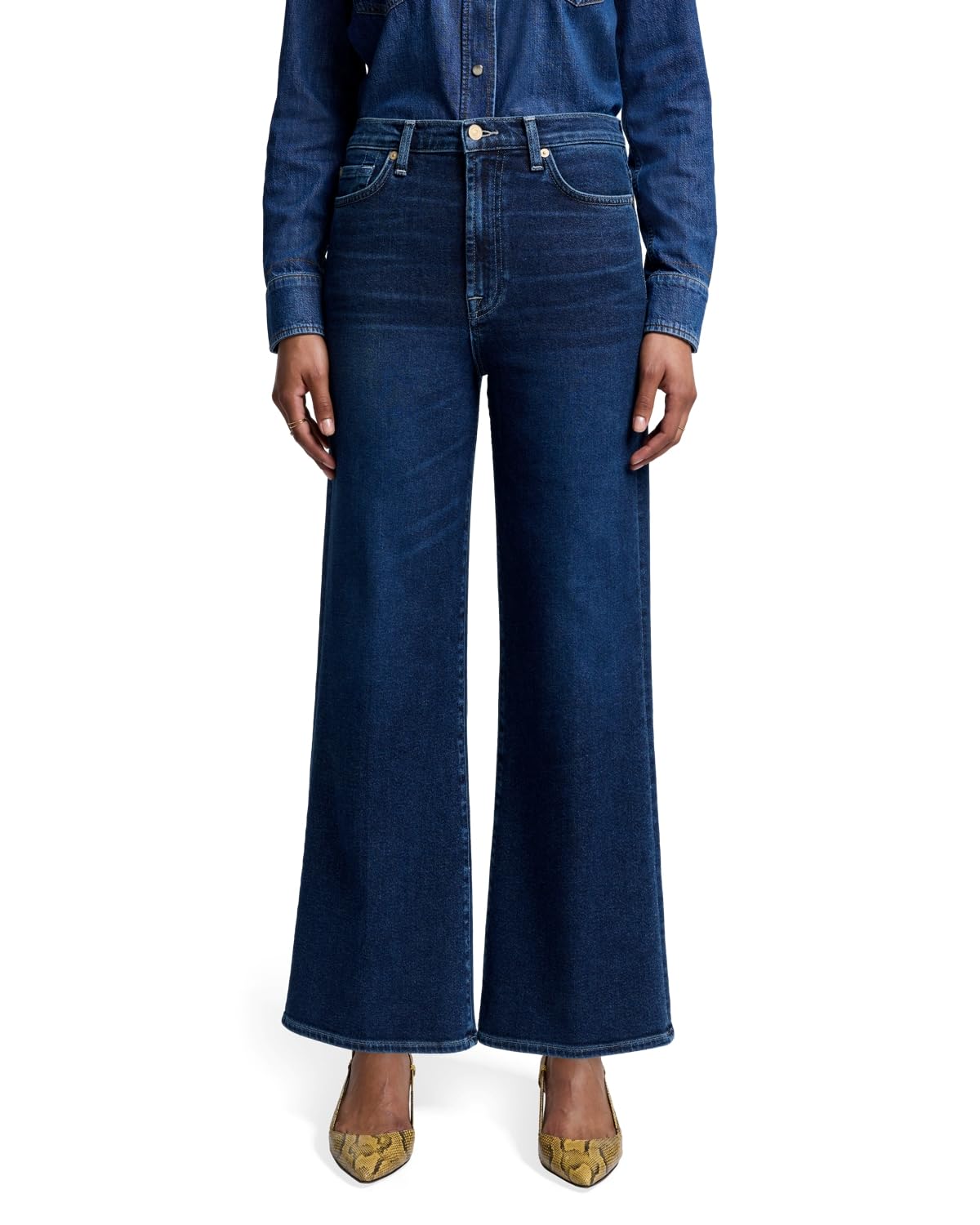 7 for All Mankind Women’s Luxe Vintage Ultra High Rise Jo Wide Leg Jeans, Paradise Cove, 25