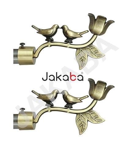 Jakaba Antique Brass Curtain Finials (Without Supports) - Pack Of 2 Pcs (Finials 1 Pair) : Curtain Brackets Set/Holders - Jkbatx91301_Wos