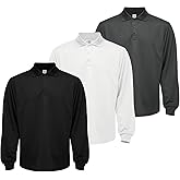 LeeHanTon Men's Long Sleeve Polo T-Shirt Gym Pack Tactical Golf Shirts Moisture Wicking Quick Dry Shirts UPF 50+