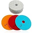 SHDIATOOL 4-Inch Diamond Polishing Pads 3-Step 3 Set Sanding Pads Grinding Pads for Marble, Soft Artificial Stone 9PCS