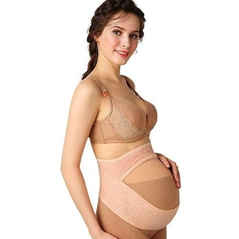NUCARTURE Abdominal pregnancy support belt before delivery for women,PreMaternity Belt Postpartum Belly Band Shapewear Pelvic Waist support Brace Prenatal Cummerbund Girdle (Beige, L)