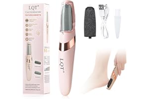 LQT® Electric Foot File – Rechargeable Callus Remover for Hard, Cracked Skin – at-Home Pedicure Kit for Smooth Feet (Men & Women) (Pink)