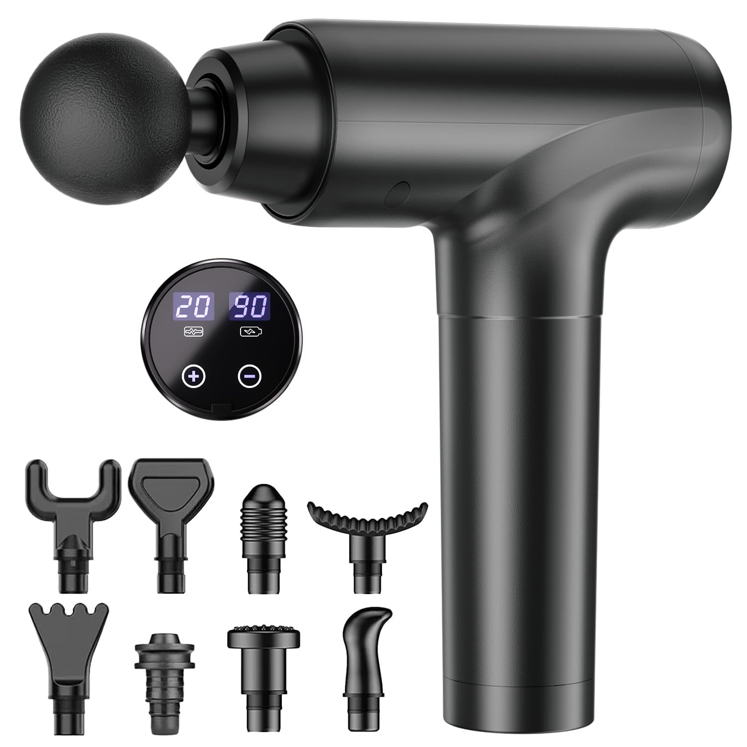 Massage Gun Deep Tissue, Super Quiet, 20 Speeds Cordless Handheld Neck Back & Muscle Massager Gun, 9 Massage Heads, Gifts for Men Women, Best Gift