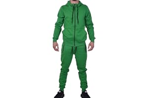 Riflessi Men's Athletic Sports Casual 2 Piece Solid Color Tracksuit Hoodie Jogger Pants Sweatsuit Set