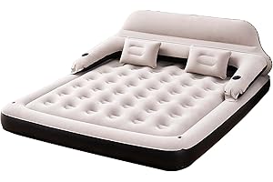 DIMAR GARDEN Matelas gonflable King Size avec tête de lit et oreillers, lit gonflable