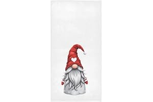 WAMIKA Christmas Gnome Hand Towels Ultra Soft Winter Snowflakes White Towels Kitchen Fingertip Towel Washcloths Highly Absorbent SPA Gym Guest Shower Towels Xmas Bathroom Decor 16 x 30 in