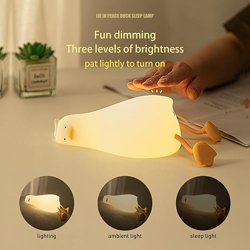 MUID Benson Lying Flat Duck Night Light, LED Squishy Duck Lamp, Cute Light  Up Duck, Silicone Dimmable Nursery Nightlight, Rechargeable Bedside Touch  Lamp for Breastfeeding, Finn The Duck. in Oman | Whizz