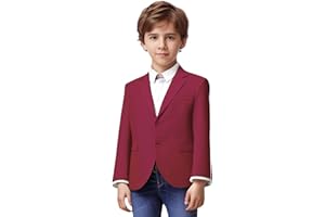 YANLU Toddler Kids Boys Blazer Slim Suit Coat Formal Classic Suits Casual Dresswear Royal Blue Sport Coat Business Jacket for Boy