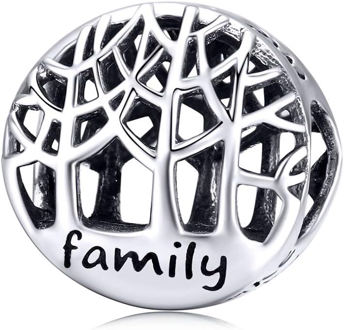 925 Sterling Silver Family Tree Charm Bead for Women Girls Bracelets Necklace Skull Charm Cute Astronaut Spaceman Charm Jewelry Accessories