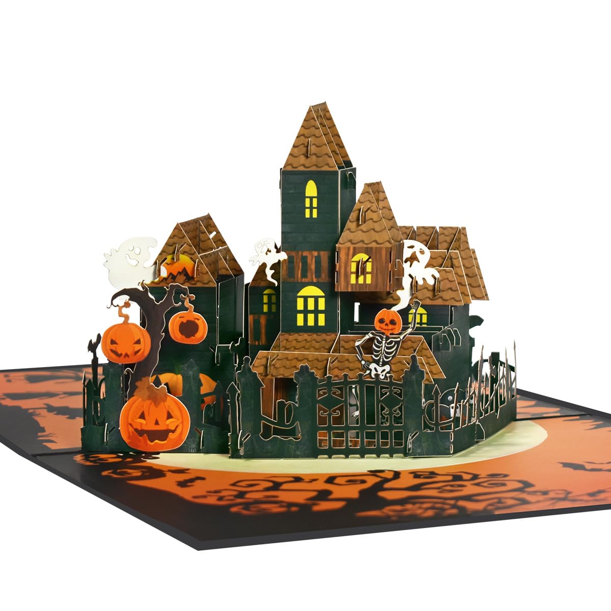 Magic Ants 3D Pop Up Halloween Card with Creepy Castle and Enchanted Elements - Festive Halloween Joy - Sending Chills and Thrills