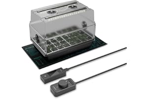 AC Infinity Heavy-Duty Humidity Dome 5x8 Germination Kit, Full Spectrum LED Grow Light Bars w/Samsung LM301H EVO LEDs, Heat Mat, 3 mm Thickest Dome, Trays, Vented Panels, for Seed Starting