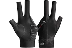 Wnddle Pool Glove Left Hand, Billiards Glove, Billiard Pool Gloves for Left Hand 3 Finger, Snooker Cue Sport Glove Popular Sizes for Men & Women