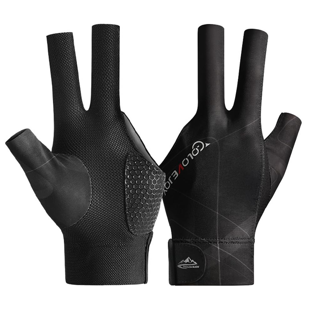 Wnddle Pool Glove Left Hand, Billiard Pool Gloves for Left Hand 3 Finger, Billiards Glove, Snooker Cue Sport Glove Popular Sizes for Men & Women