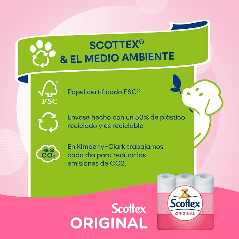 Original Papel higiénico, 128 rollos, 4 packs de 32 rollos dos capas que proporcionan el equilibro adecuado en suavidad y resistencia