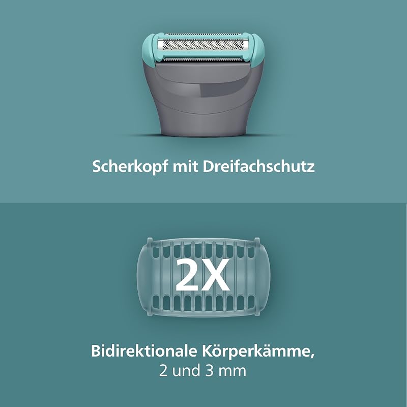 Bodygroom 3000er-Serie – Herrentrimmer mit Dreifachschutz-Rasiersystem, trimmen und rasieren im Intimbereich, hautnah und besonders schonend, 100% duschfest, 80 Min. Laufzeit, BG3480/15