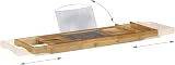 Relaxdays Bamboo Bathtub Caddy Rack Extendable Bookstand Tablet Holder Natural view 5