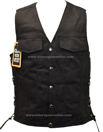 lightweight denim motorcycle vest