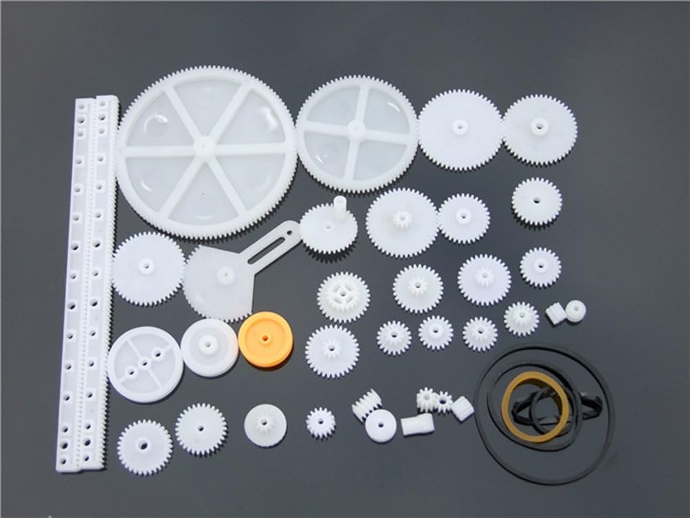 Jffeay 34 Kinds Motor Gear Rack Pulley Belt Single Double Gears Kit Set