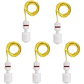 Liyafy 5 Pcs Right Angle White Plastic PP Float Switch Fish Tank Liquid Water Level Control Sensor XSL-3508-P