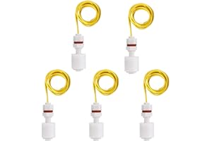 Liyafy 5 Pcs Right Angle White Plastic PP Float Switch Fish Tank Liquid Water Level Control Sensor XSL-3508-P
