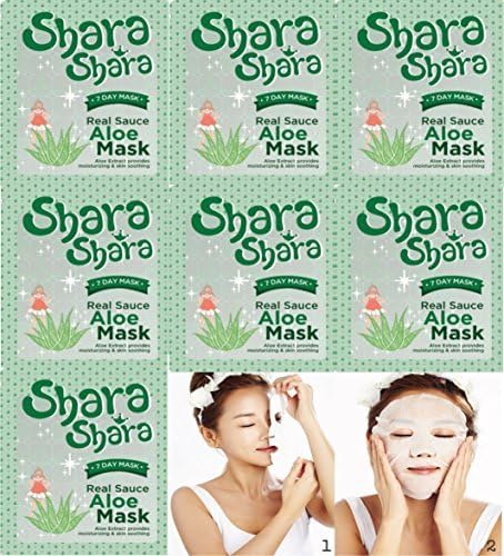 [Shara Shara] 7 pcs ALOE Facial Mask Sheets, Aloe Extract Providing Moisture and Skin Soothing, Korean Cosmetics, Home Skincare, Essence Mask Pack by Shara Shara
