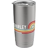 I Love Shirley Personalized Retro Sunset First Name Stainless Steel Insulated Tumbler