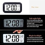 Hiseeyo Upgraded Digital Alarm Clock 4.3" LED Display Temperature Large Numbers view 3