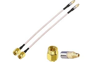 TUOLNK 2 Pack 6inch SMA Male to MMCX Male Coax Cable SMA Male to MMCX Male Antenna Extender Cable for WiFi/Ham Radio/GPS/3G 4G LTE Antenna SMA to MMCX Adapter Cable