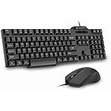 Wired Keyboard and Mouse Combo, Gofreetech Full-Size Keyboard and Mouse Combo with Optical 3 Button Mouse, USB Plug-and-Play,