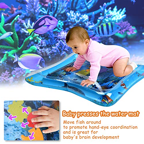 image for KIMCADE Baby Inflatable Tummy Time Water Mat, Fun Water Mat Activity C