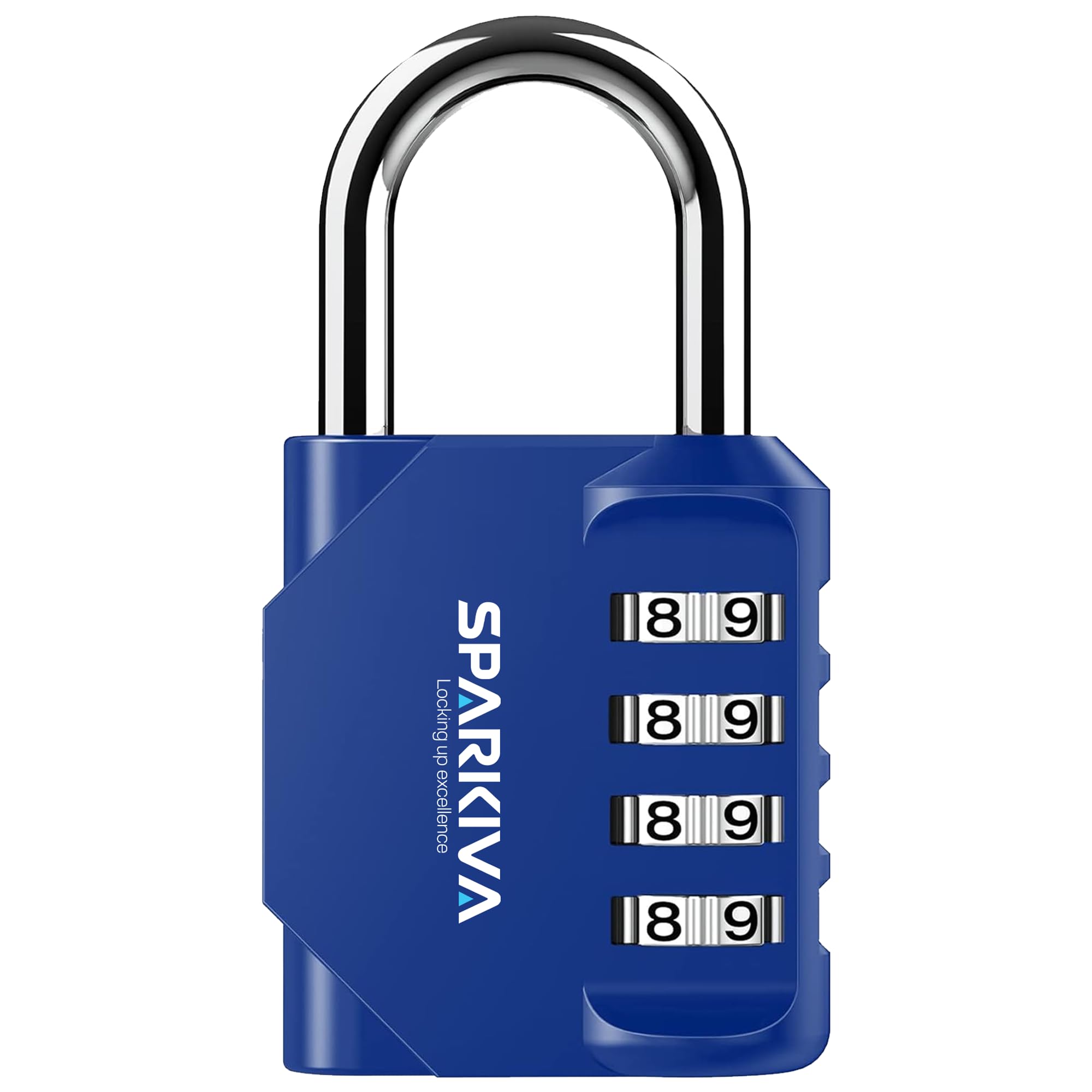 Sparkiva Combination Padlock with Code, 4 Digit Heavy Duty Padlock Weatherproof & Rust-Resistant 2 Pack Gym Locker Padlocks for School & Garage – Secure & Durable Code Padlock,Blue