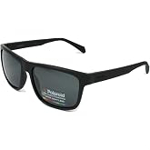 Polaroid Men's PLD 2058/S Rectangular, Matte Black Sunglasses
