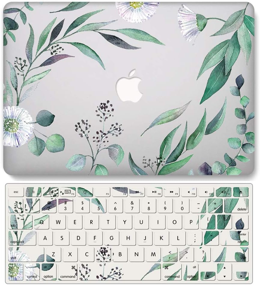 One Micron Case&Keyboard Cover for MacBook Pro 16 inch 2019 Release A2141 with Touch Bar & Touch ID Printed Plastic Hard Shell Case Compatible with MacBook Pro 16 inch, Floral rs384