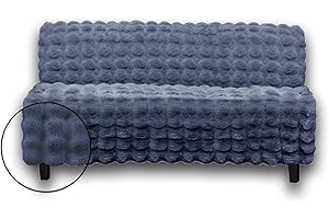 Snugglesinto Soft Faux Fur Sofa Cover Thick Shaggy Fuzzy Sectional Couch Cover Non-Slip Plush Sofa Slipcover Furniture Protector for Kids, Pets(Futon, NobleGrey-Bubble)