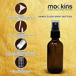 Mockins 24 Pack Amber 2 Oz Glass Spray Bottle | The