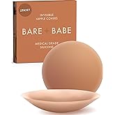 Bare Babe Reusable Silicone Nipple Covers - Waterproof, Nude, 4 Shades - Sticky Breast Stickers for Strapless Dress