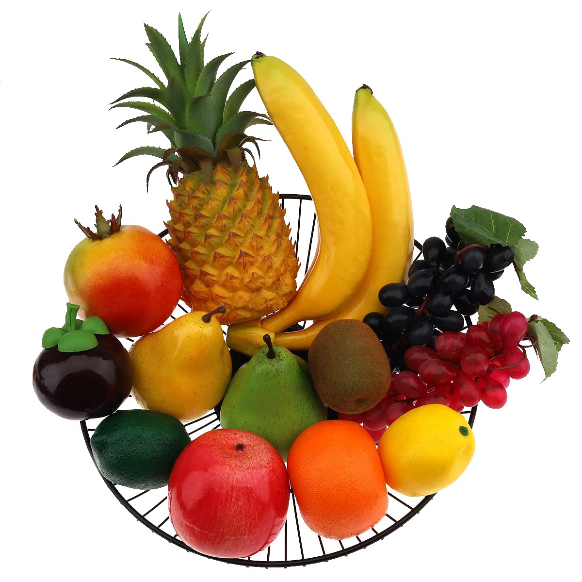 Meiwlong 13 Pcs Fake Fruit Pack, Artificial Fruit for Decoration Party, Realistic Plastic Fake Fruits Table Centrepieces Decoration Home Kitchen,Fake Pineapple