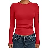 AUTOMET Womens Long Sleeve Shirts Basic Compression Going Out Crop Tops Fall Fashion Y2K Clothes 2025