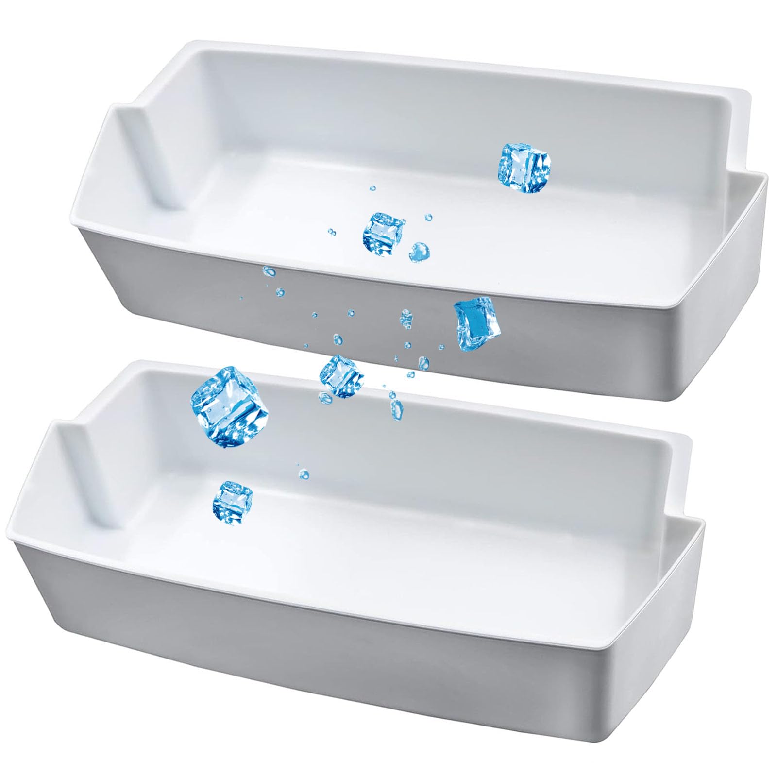 Photo 1 of 2 Pack 2187172 Refrigerator Door Shelf Bin Compatible with Whirlpool Amana Kenmore Replaces WP2187172, 2187172K, 2187194K