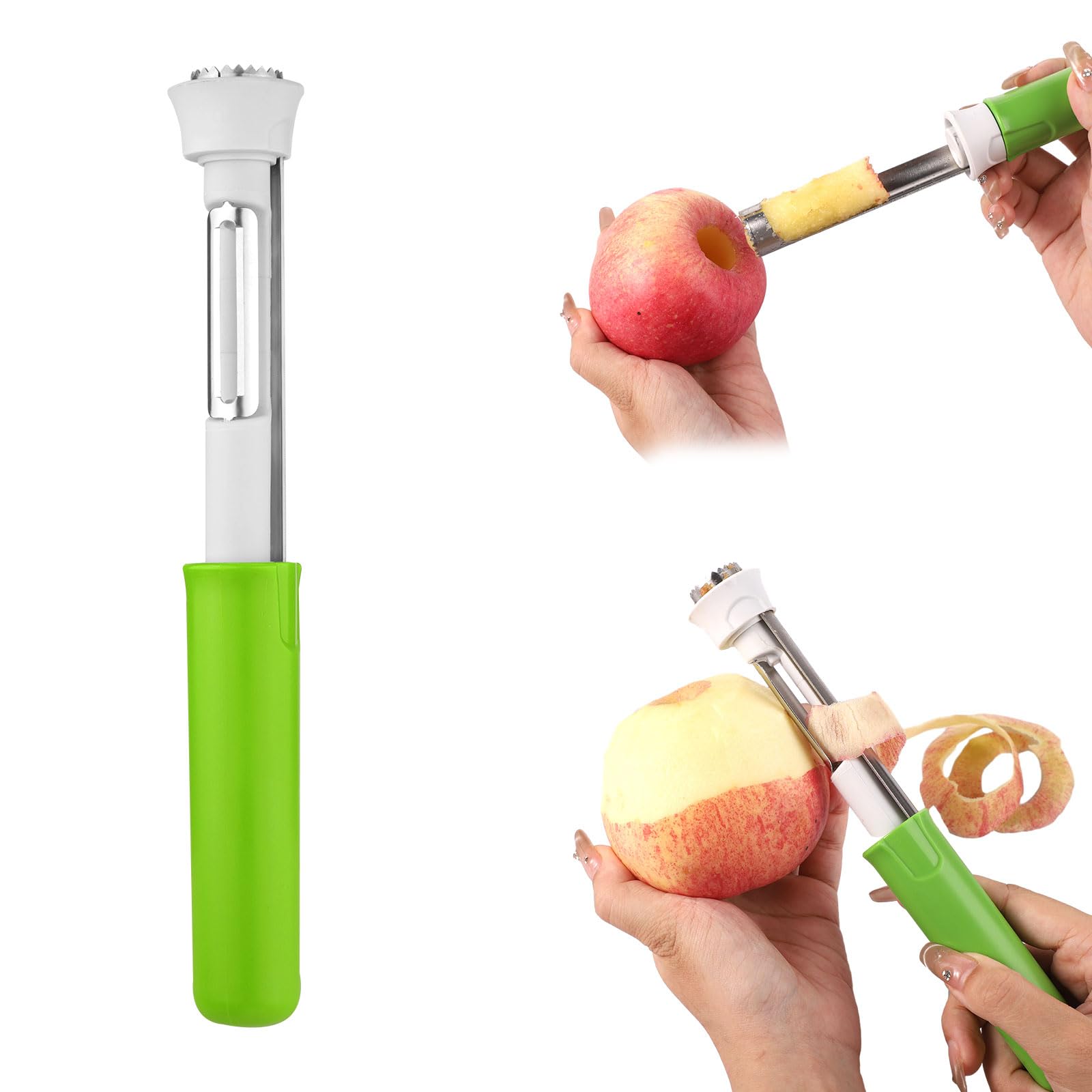 2-in-1 Apple Corer and Peeler, Stainless Steel Apple Corer Fruit Corer Apple Peeler Corer Apple Peeling Tool and Apple Corer Tool for Home Restaurant Kitchen Tools