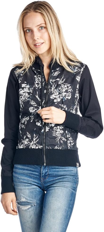 HB Super Girl's Hoodie Buddie Floral Built-In Headphones Full Zip Jacket