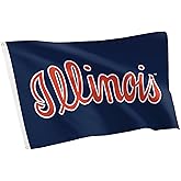Desert Cactus University of Illinois Flag - 3 x 5 Feet Fighting Illini U of I Banner, Indoor/Outdoor Durable Fabric Display (Style K1)