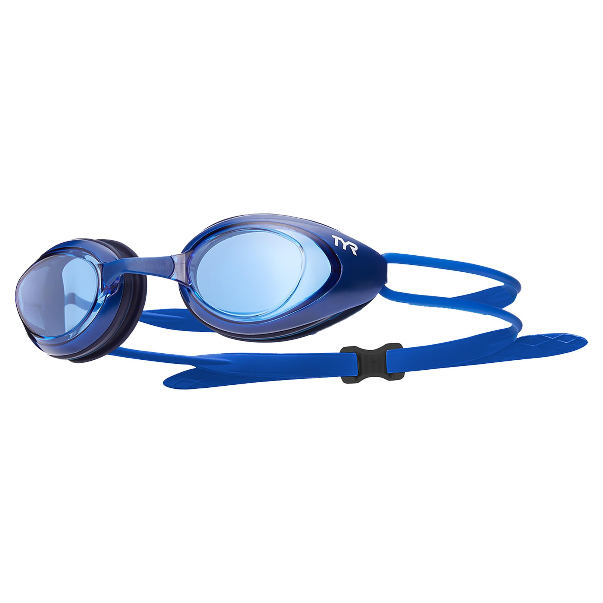 TYR Unisex Adult Blackhawk Racing Low Profile Swimming Goggles - Blue/Navy/Black, Medium